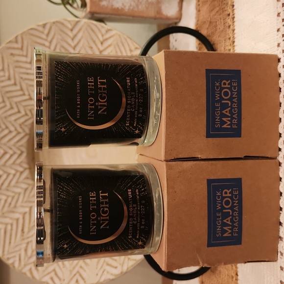Bath and Body Works "Into The Night" HTF Black Single Wick Candles BUNDLE OF 2 - Picture 1 of 3